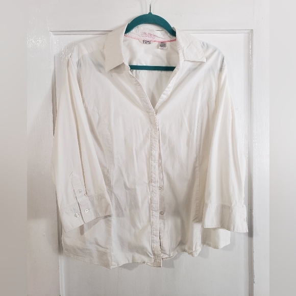 Riders XXL Instant Slim Button Up Shirt, Soft White - Picture 2 of 5